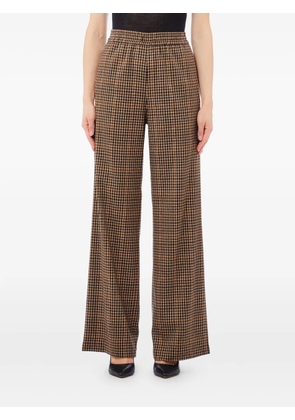LIU JO gingham-check straight-leg trousers - Brown