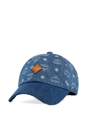 MCM Classic monogram denim jacquard cap - Blue