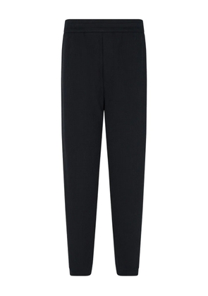 Emporio Armani textured drawstring trousers - Blue