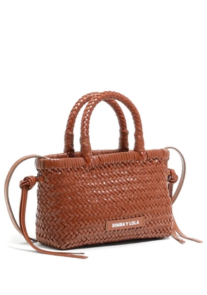 Bimba y Lola mini interwoven tote bag - Brown