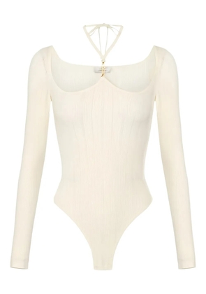 Elisabetta Franchi long-sleeve ribbed-knit bodysuit - Neutrals