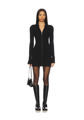 Lovers and Friends Zenni Zip Front Mini Dress in Black. Size L. Also in S, XS, XXS.