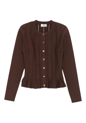 Elisabetta Franchi pleated button cardigan - Brown