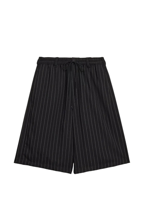 Y-3 pinstripe drawstring shorts - Black