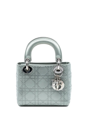 Christian Dior Pre-Owned 2010 Mini Satin Cannage Strass Crystal Embellished Lady Dior satchel - Grey