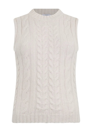 Peserico cable-knit mock-neck vest - Neutrals