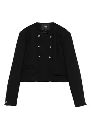 Maje double-breasted cropped blazer - Black