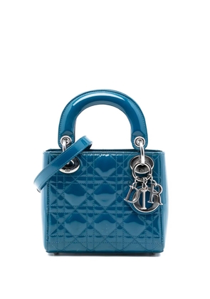 Christian Dior Pre-Owned 2015 Mini Patent Cannage Lady Dior satchel - Blue