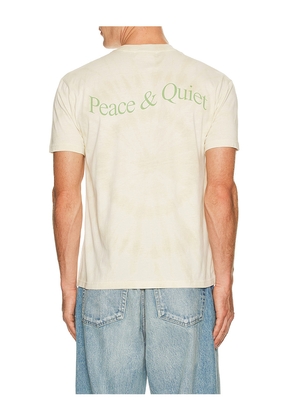 Museum of Peace and Quiet Wordmark Tye Dye T-Shirt in Ivory. Size L. Also in M, S, XL/1X, XS.