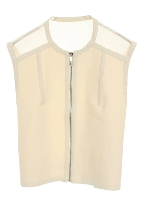 Hermès Pre-Owned 2010s zip-up mesh vest - Neutrals
