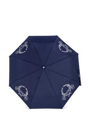 Moschino logo-detail graphic-print umbrella - Blue