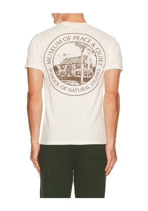 Museum of Peace and Quiet Natural Studies T-Shirt in White. Size L. Also in M, S, XL/1X, XS.