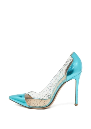 Gianvito Rossi metallic-finish heeled pumps - Blue