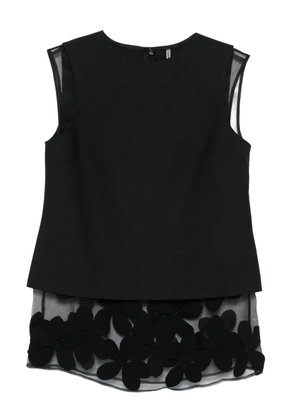 Liviana Conti sleeveless flower-applique blouse - Black