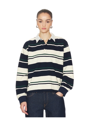 LIONESS Preppy Jersey Top in Navy. Size L. Also in M, S, XL, XS.