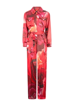 Roberto Cavalli floral-print jumpsuit - Red