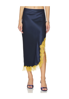 La Ligne Lace Slip Skirt in Navy. Size L. Also in M, S, XXS.