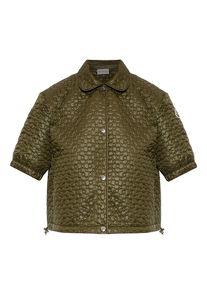 Moncler flower quilted short-sleeve top - Green