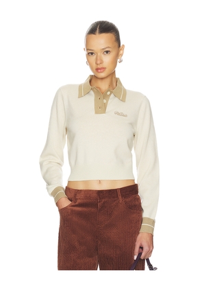 Malbon Golf Miranda Polo Sweater in Beige. Size L. Also in M, S, XL, XS.