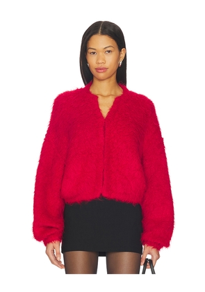 MOTHER The Drop Bubble Cardigan in Red. Size L. Also in M, S, XS.