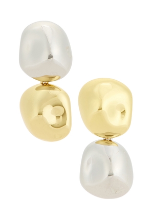 LELET NY Zoe Petite Drop Earrings in Metallic Gold,Metallic Silver.