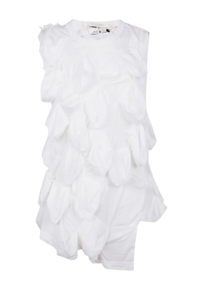 Comme Des Garçons ruffled sleeveless T-shirt - White