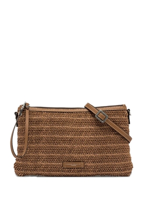 GIANNI CHIARINI Marcella straw clutch bag - Brown