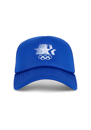 Olympics Heritage Los Angeles 84 Stars And Rings Foam Trucker Hat in Blue.