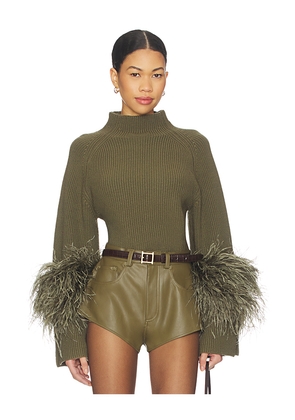 Lapointe x REVOLVE Mock Neck Sweater in Olive. Size L. Also in M, S.
