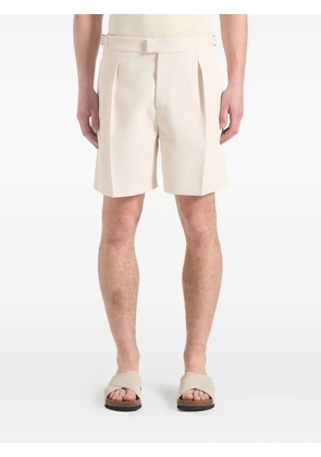 Manière De Voir Marin twill pleated shorts - Neutrals