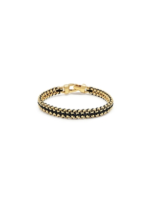 Nialaya Woven 8Mm Box Chain Bracelet in Metallic Gold. Size L. Also in M, XL/1X.
