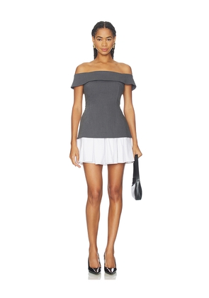Maude Club x REVOLVE Grace Twill Dress in Charcoal. Size L. Also in M, S, XL, XS.
