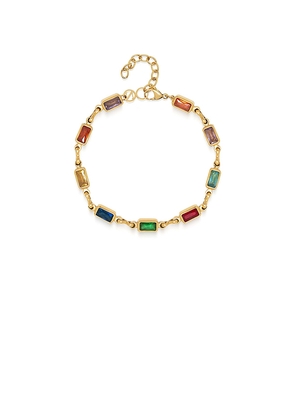 Nialaya Rectangle Tennis Bracelet in Metallic Gold. Size L. Also in M, XL/1X.