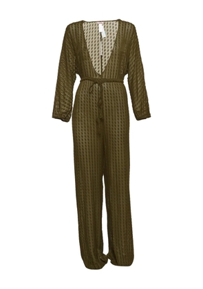 ERES 2024 embroidered silk jumpsuit - Green