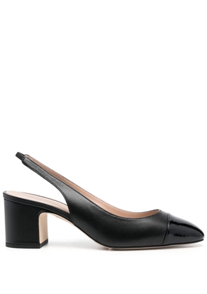 Scarosso 65mm leather slingback pumps - Black