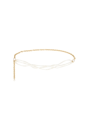 Lele Sadoughi Graduated Chain Belt in Ivory.
