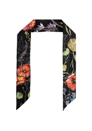 Alexander McQueen floral silk scarf - Black