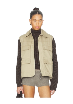 Milkwhite Cargo Vest in Beige. Size L. Also in M, S, XS.