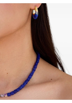 EMILY P. WHEELER 18K yellow gold multi-stone oval hoop earrings