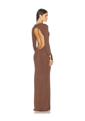 Lovers and Friends Maize Maxi Dress in Brown. Size L. Also in M, S, XL.