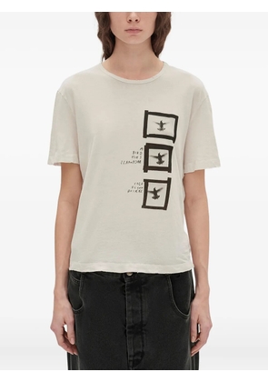 Ann Demeulemeester Fanie printed jersey T-shirt - Neutrals