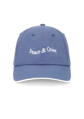 Museum of Peace and Quiet Wordmark Nylon Hat in Blue.