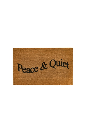 Museum of Peace and Quiet Wordmark Door Mat in Brown.