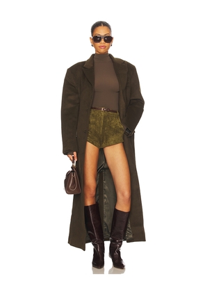 Nakedvice The Isla Coat in Olive. Size L. Also in M, S, XS.