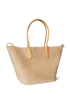 Polo Ralph Lauren Bellport suede leather tote bag - Neutrals