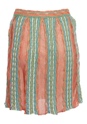 Missoni Pre-Owned striped pleated skirt - Orange