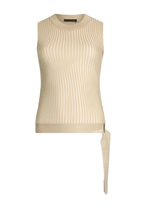 LIU JO ribbed sash knit top - Neutrals