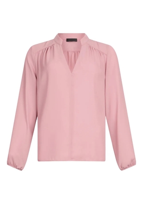 LIU JO mandarin-collar V-neck blouse - Pink