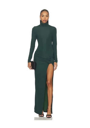 MORE TO COME Chara Maxi Dress in Dark Green. Size L. Also in S, XS, XXS.