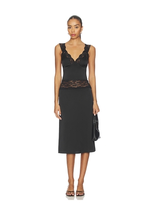 MORE TO COME Georgianna Lace Midi Dress in Black. Size L. Also in M, S, XL, XS, XXS.